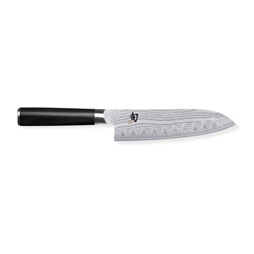 Cuchillo japonés Santoku Shun damasco Kai con hoja alveolada de 18 cm