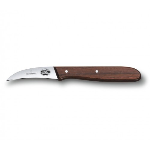 Cuchillo decorador de hoja curva de 6 cm. y mango de madera