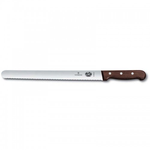 Cuchillo para tocino con filo dentado de 30 cm. y mango de madera