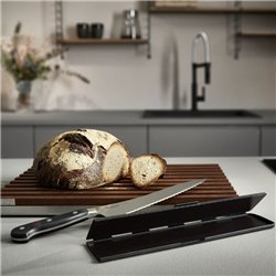 Tabla de cortar pan, madera de haya e inox 40 x 25 cm