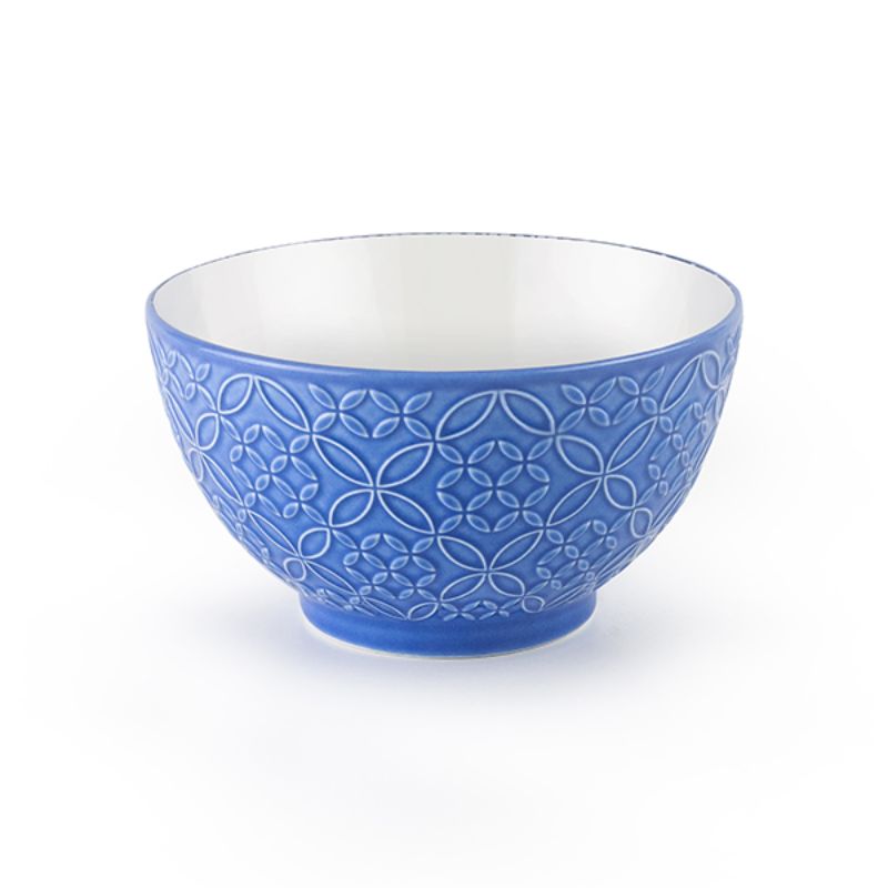 Juego de 6 bol de cerámica de Ø13.5 cm modelo Jardin Blue