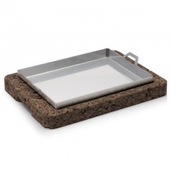 Llauna de arroz con asa y base de corcho 22 x 14 x 3 cm